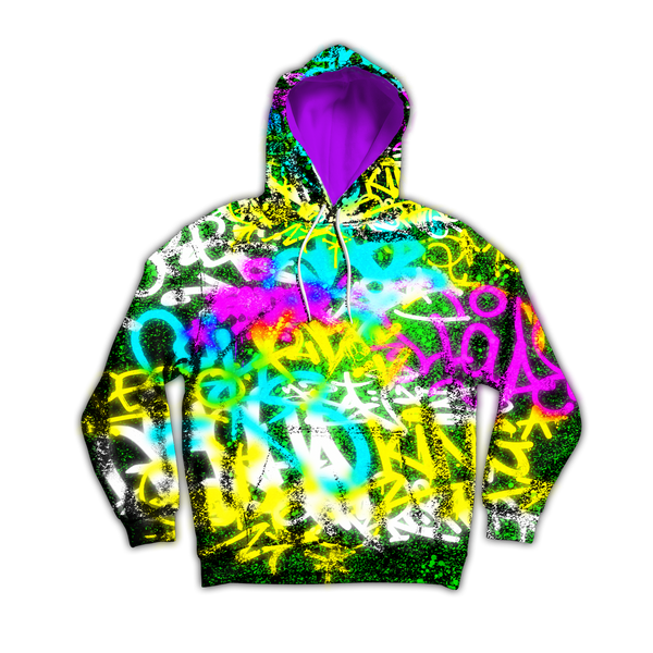 "NEON GRAFFITI" - All-Over Sublimated Hoodie